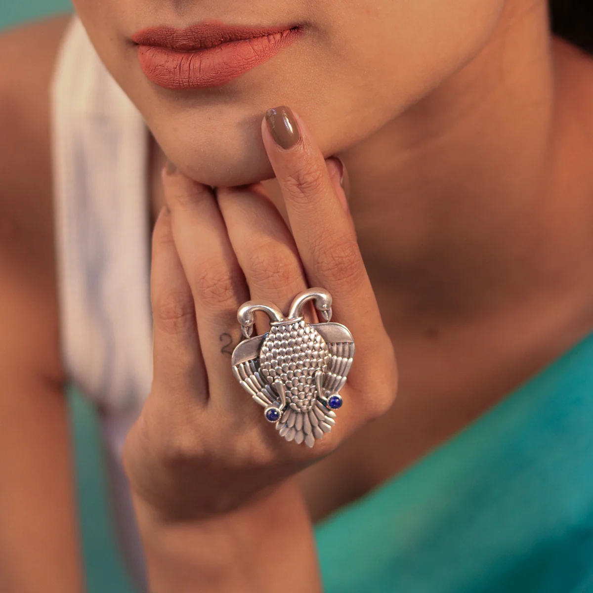 Aras (Gandabherunda) Silver Finger Ring (Big) by MOHA - Image 4