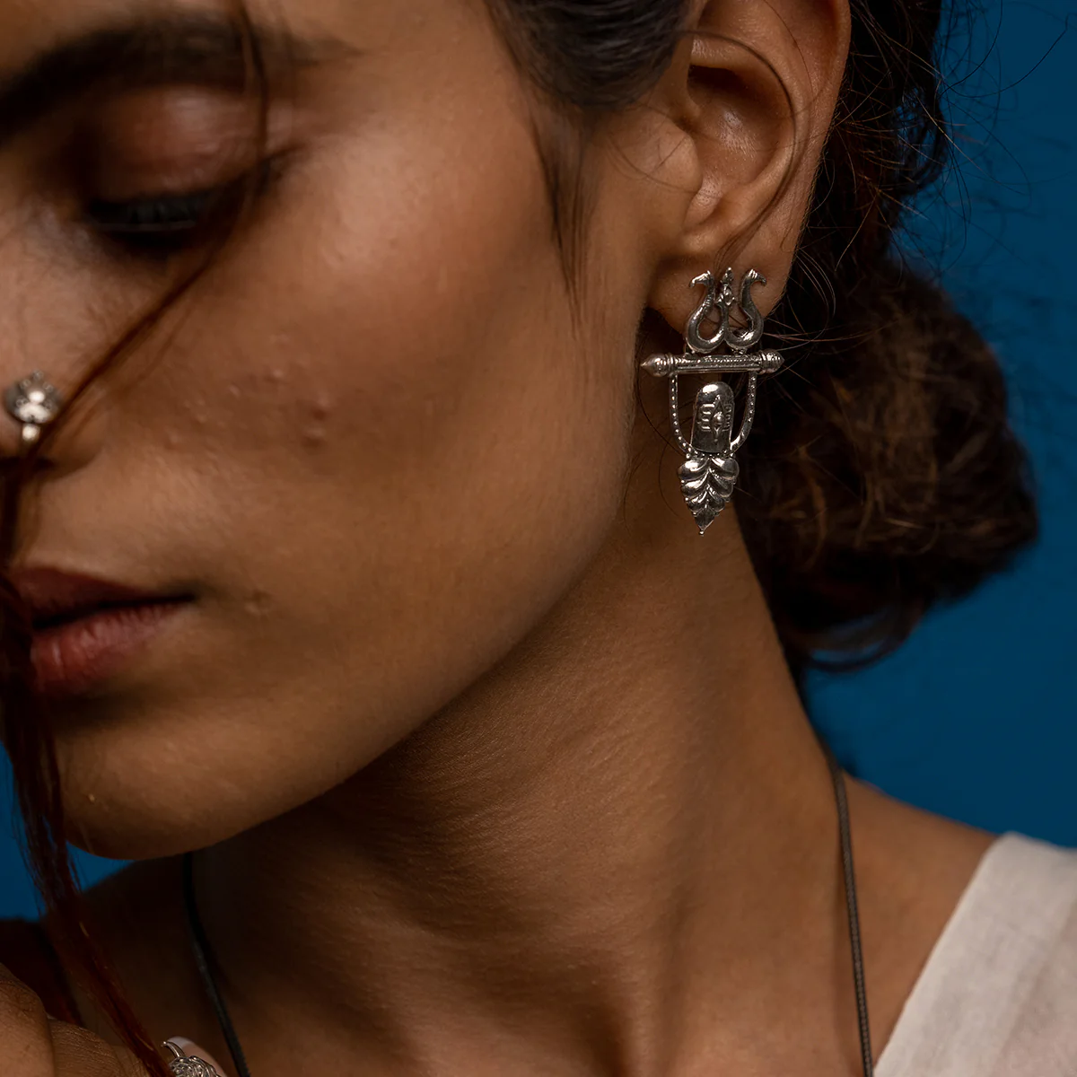 Bhava Silver Stud Earrings by MOHA - Image 3