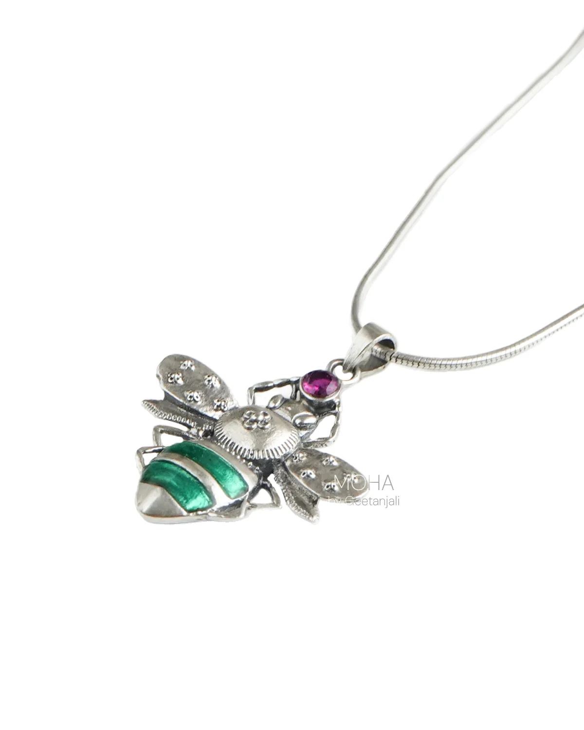 Madhu Silver Pendant with Chain by MOHA - Image 4