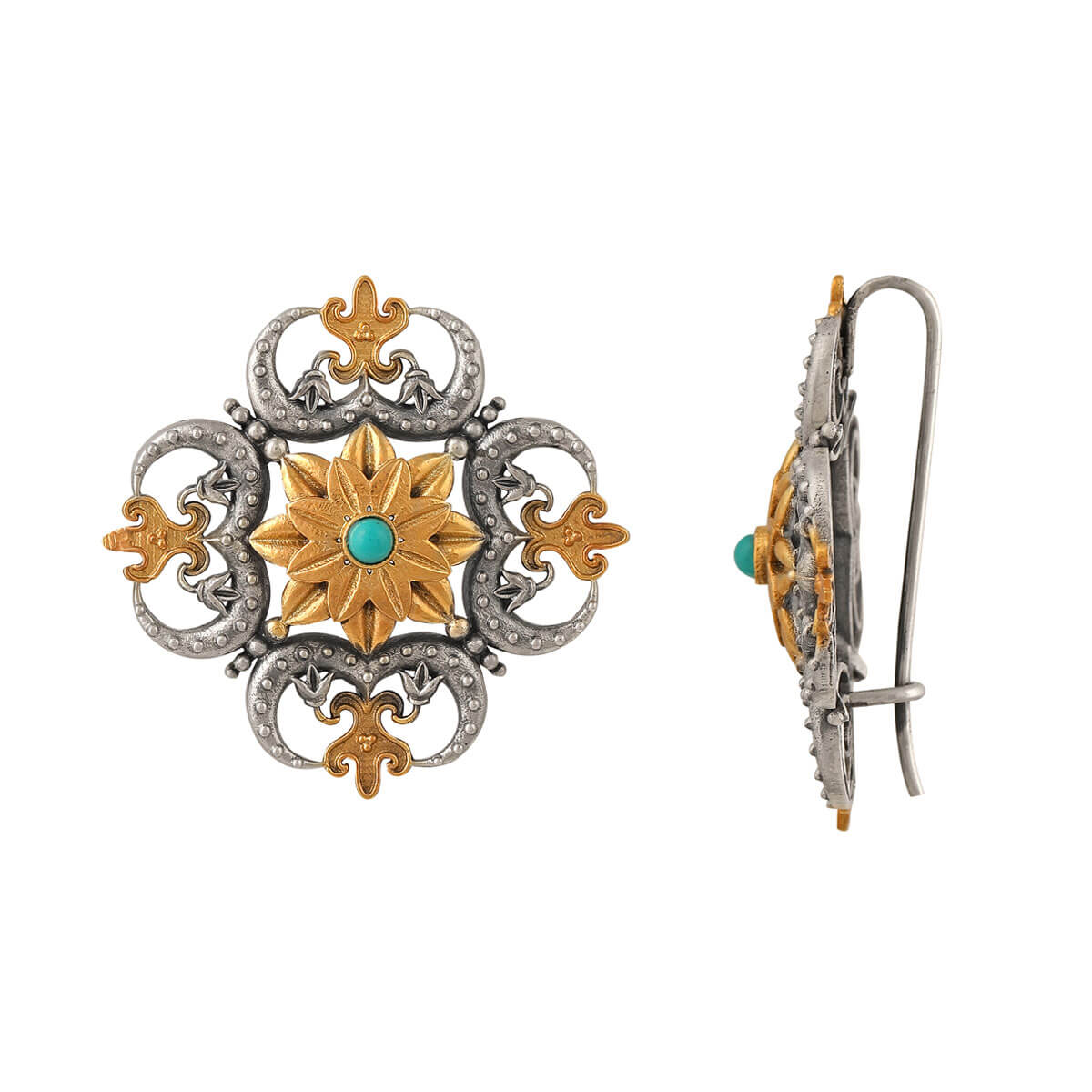 Triratna mandala Silver Earring by MOHA - Image 5